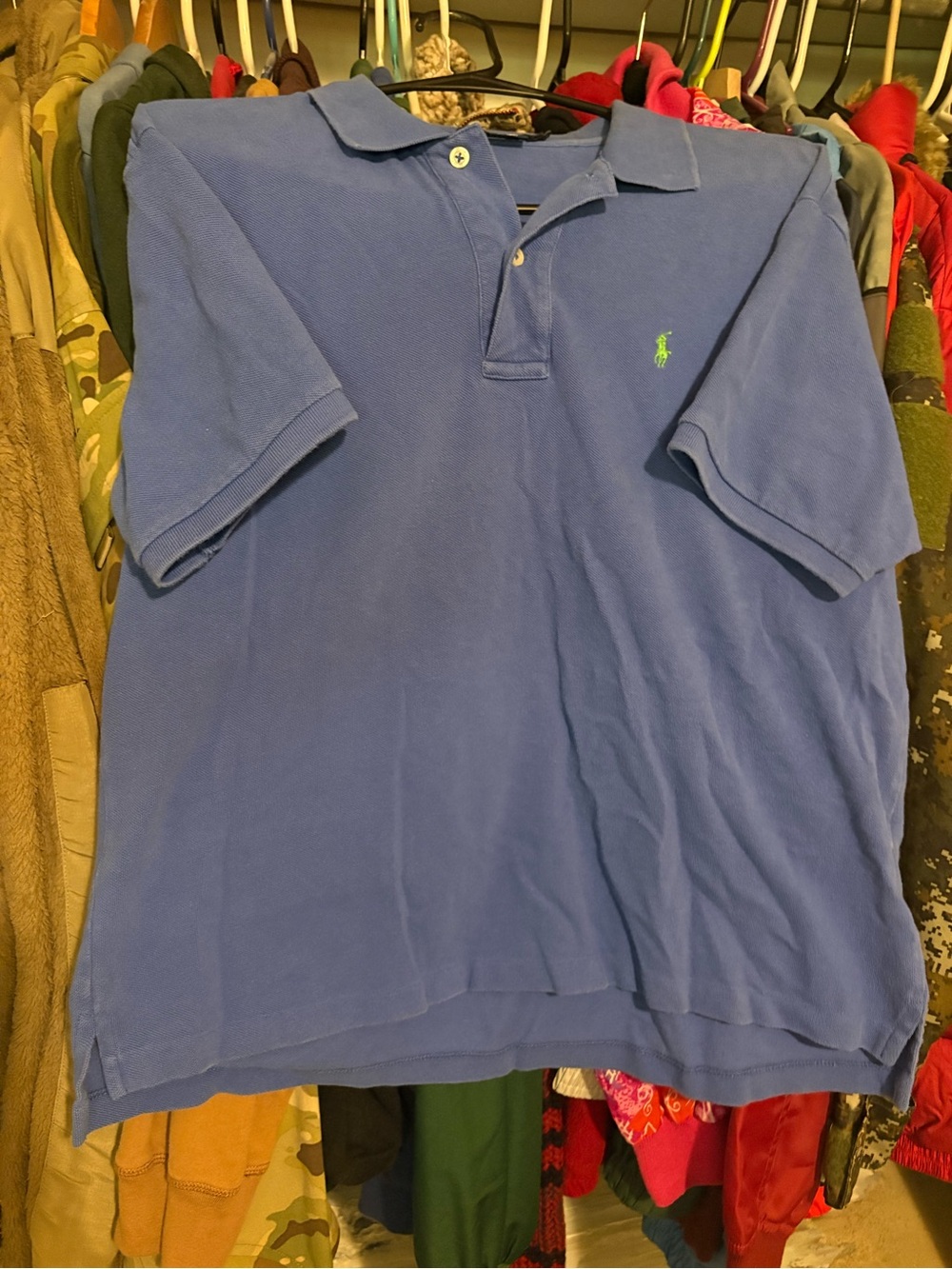 Ralph Lauren Polo Shirt in Medium Blue with Green Pony